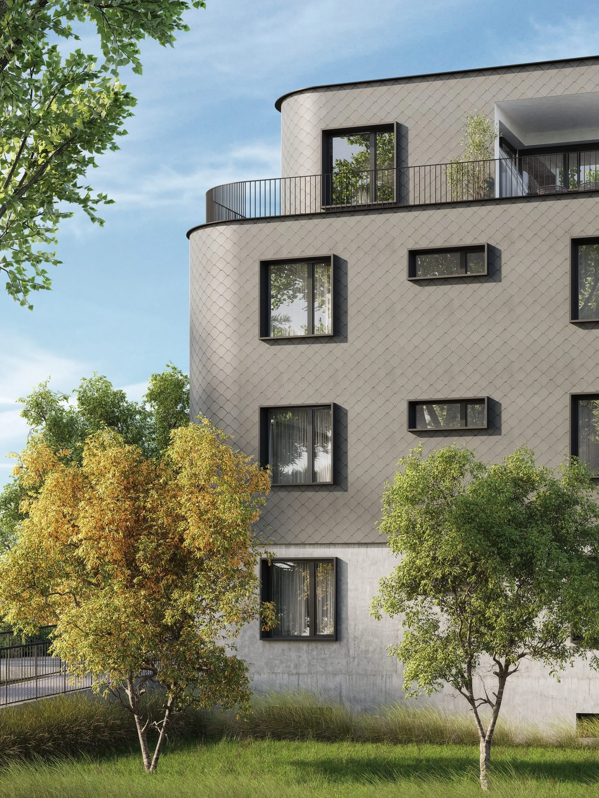 Image 3d close up sur un immeuble