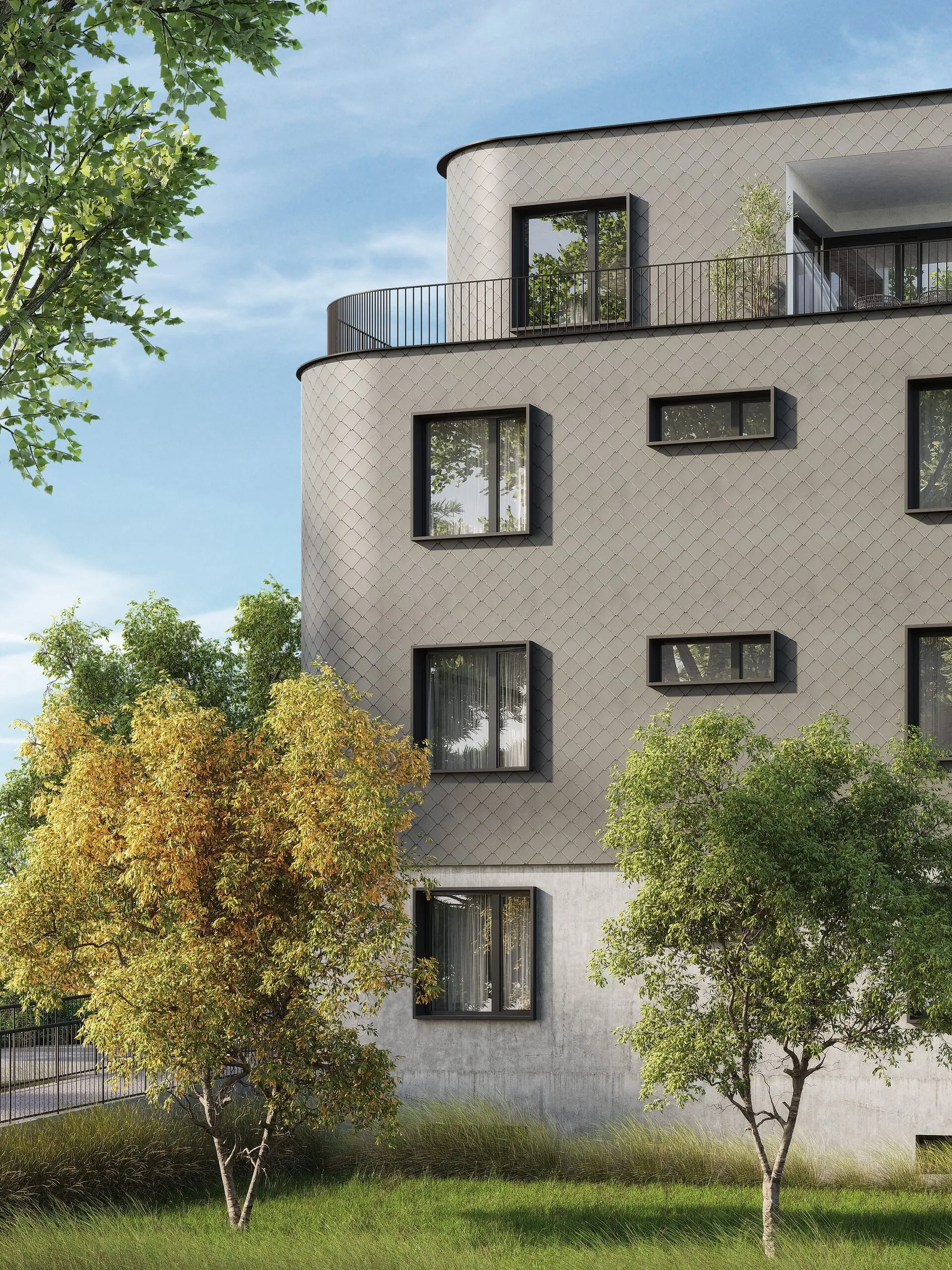 Image 3d close up sur un immeuble