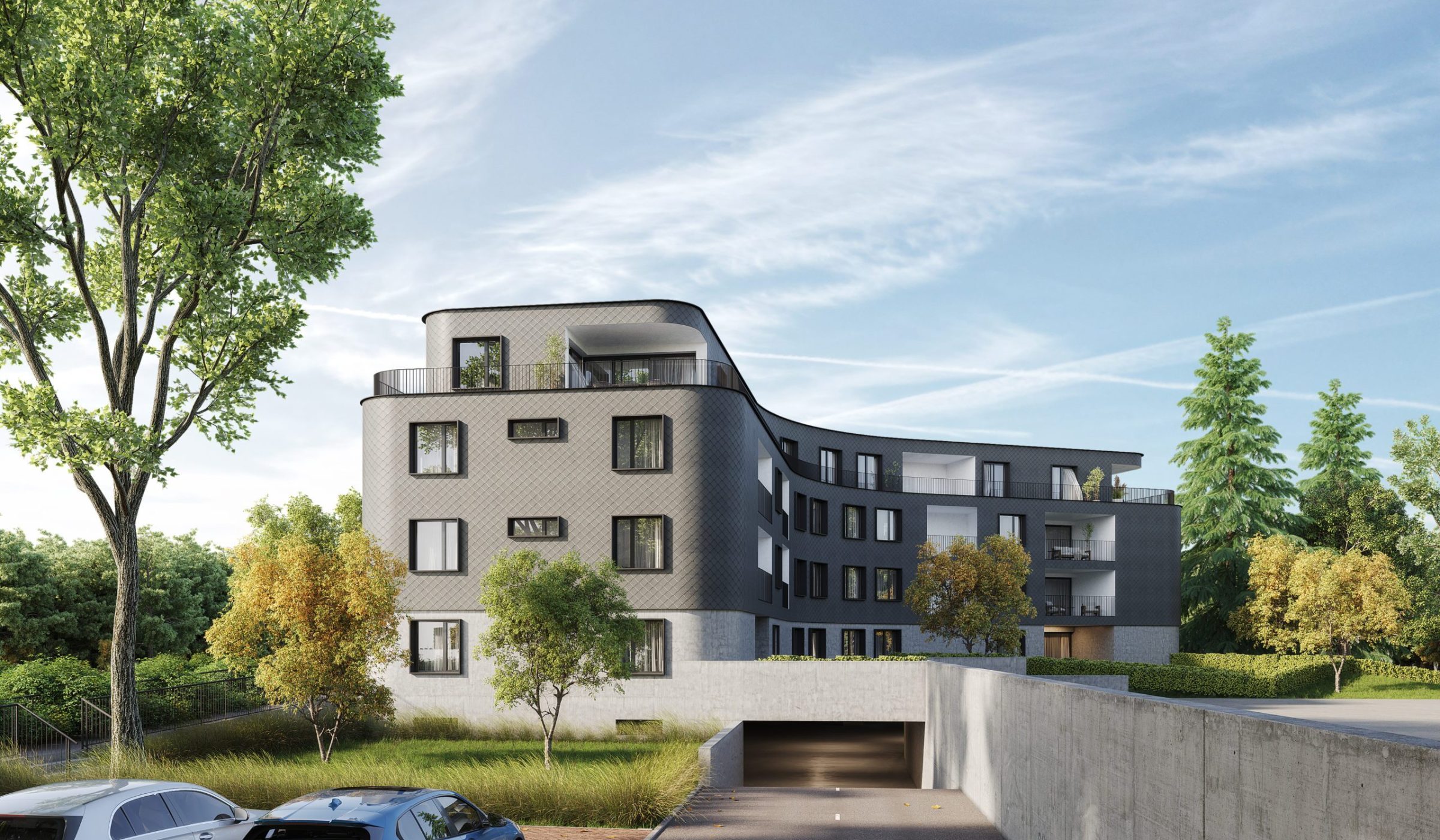 image 3d architecture immeuble gris